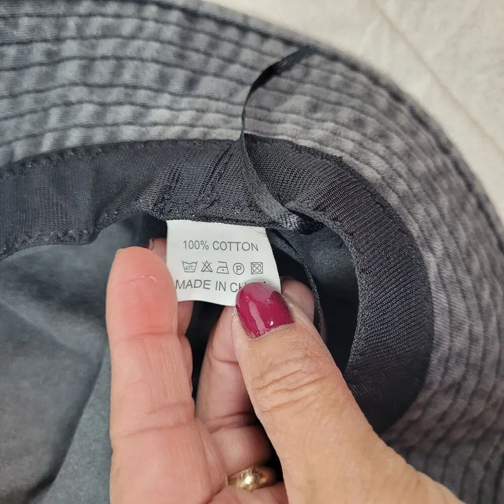 Charcoal Gray Bucket Hat Cap Cotton Fishing Summer  Camping Sporty Beach Casual